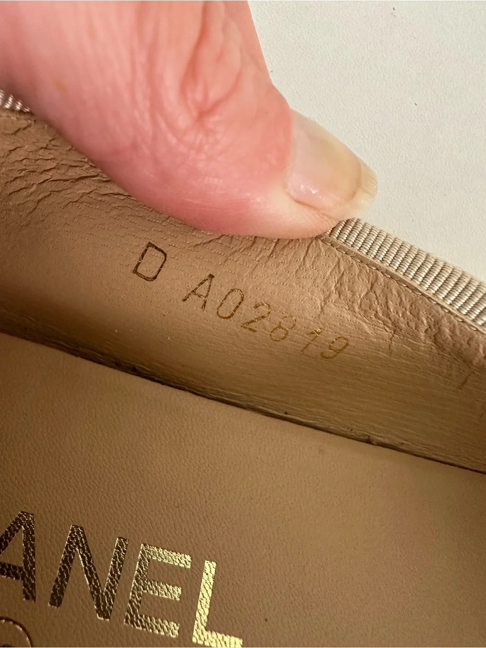 CHANEL Lambskin Cap Toe CC Ballerina Flats  Beige Black SZ EUR 38